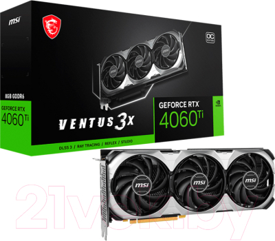 Видеокарта MSI GeForce RTX 4060 Ti Ventus 3X 8G OC