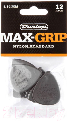 Набор медиаторов Dunlop Manufacturing Manufacturing 449P1.14 Max-Grip Nylon Standard - фото