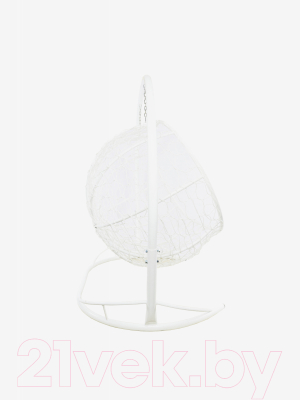 Диван подвесной M-Group Лежебока / 11180109 (с белым ротангом/серая подушка)