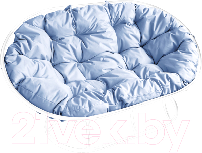 Диван садовый M-Group Мамасан / 12100109 (белый/серая подушка) - фото