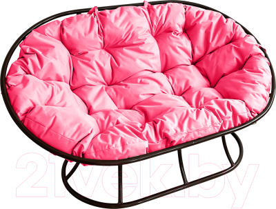 Диван садовый M-Group Мамасан / 12100408 (черный/розовая подушка) - фото