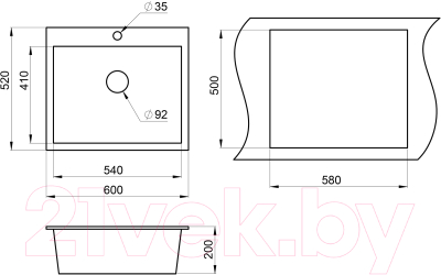 Мойка кухонная GRANULA GR-6001 (пирит)