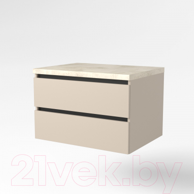 Тумба под умывальник Дабер 002 / Т2.8.0.17Ч (бежевый/черный)