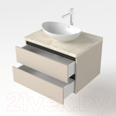 Тумба под умывальник Дабер 002 / Т2.8.0.17Ч (бежевый/черный)