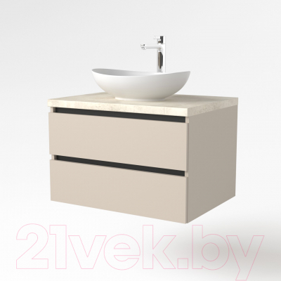 Тумба под умывальник Дабер 002 / Т2.8.0.17Ч (бежевый/черный)