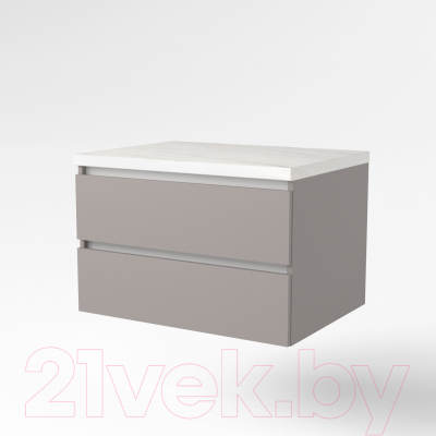 Тумба под умывальник Дабер 002 / Т2.8.0.4Б (серый/белый)