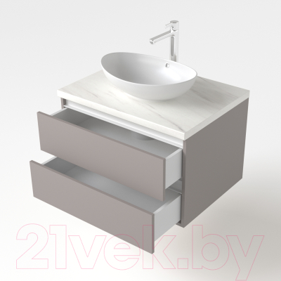 Тумба под умывальник Дабер 002 / Т2.8.0.4Б (серый/белый)