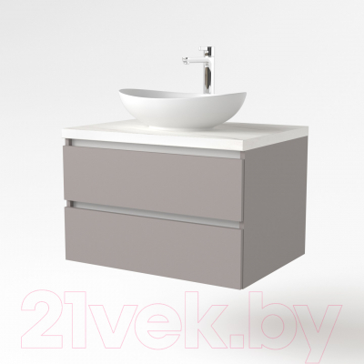 Тумба под умывальник Дабер 002 / Т2.8.0.4Б (серый/белый)