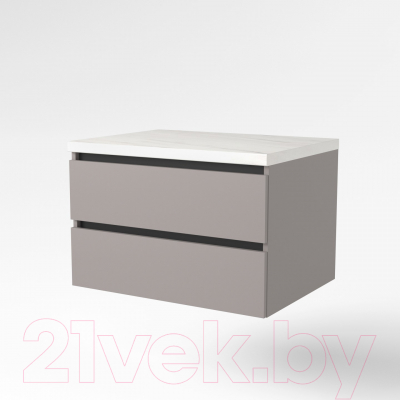 Тумба под умывальник Дабер 002 / Т2.8.0.4Ч (серый/черный)