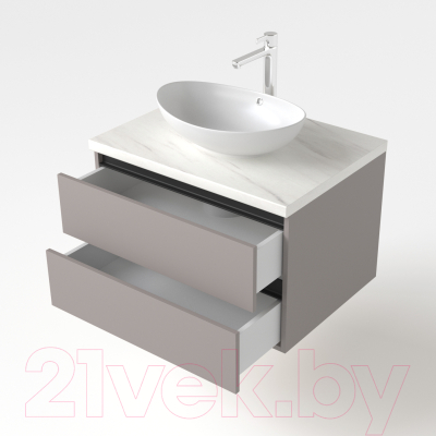 Тумба под умывальник Дабер 002 / Т2.8.0.4Ч (серый/черный)