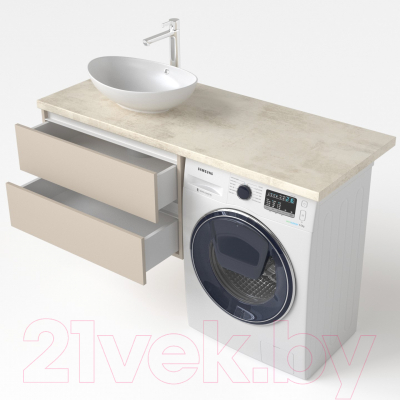 Тумба под умывальник Дабер 003 / Т3.8.0.17Б (бежевый/белый)
