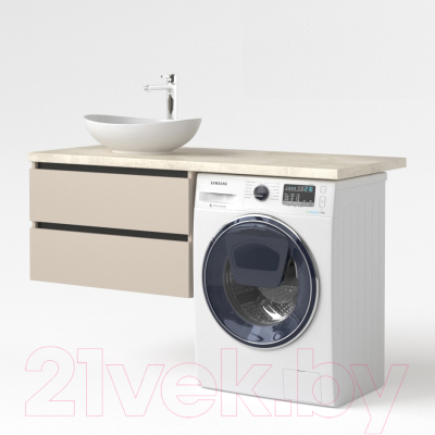 Тумба под умывальник Дабер 003 / Т3.8.0.17Ч (бежевый/черный)