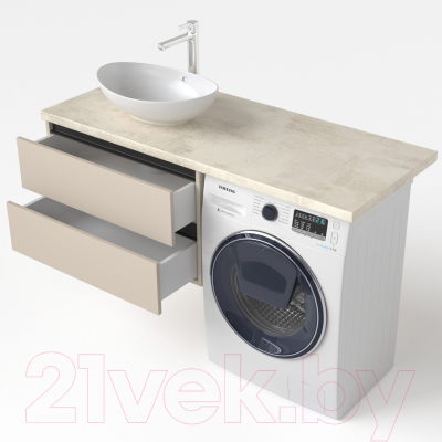 Тумба под умывальник Дабер 003 / Т3.8.0.17Ч (бежевый/черный)