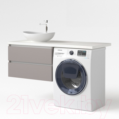 Тумба под умывальник Дабер 003 / Т3.8.0.4Б (серый/белый)