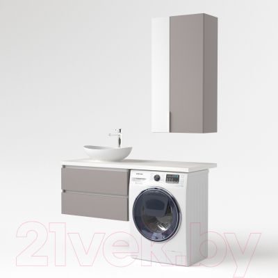 Тумба под умывальник Дабер 003 / Т3.8.0.4Б (серый/белый)
