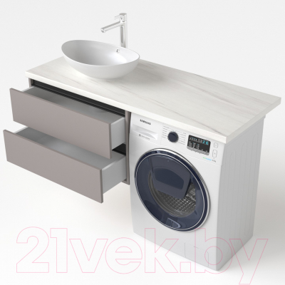 Тумба под умывальник Дабер 003 / Т3.8.0.4Ч (серый/черный)