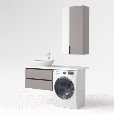 Тумба под умывальник Дабер 003 / Т3.8.0.4Ч (серый/черный)