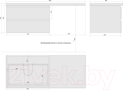 Тумба под умывальник Дабер 003 / Т3.8.0.4Ч (серый/черный)
