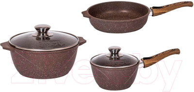 Набор кухонной посуды Мечта Гранит №1 / M001806 (коричневый) - фото