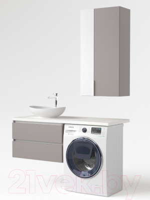 Шкаф для ванной Дабер 022 / Ш22.0.0.4Б (серый/белый)