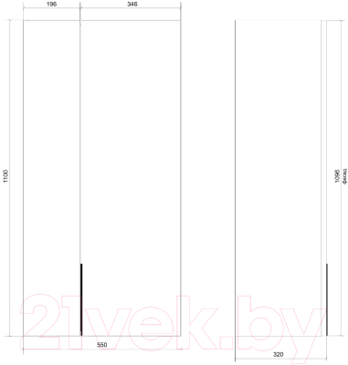 Шкаф для ванной Дабер 022 / Ш22.0.0.4Б (серый/белый)