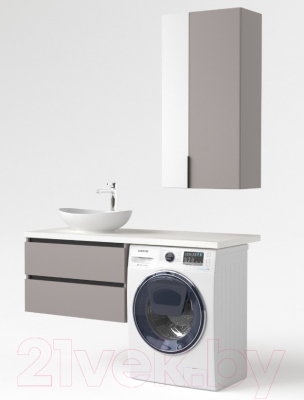 Шкаф для ванной Дабер 022 / Ш22.0.0.4Ч (серый/черный)