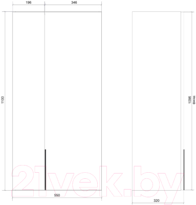 Шкаф для ванной Дабер 022 / Ш22.0.0.4Ч (серый/черный)