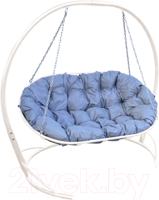 Диван подвесной M-Group Мамасан / 12120109 (белый/серая подушка) - фото