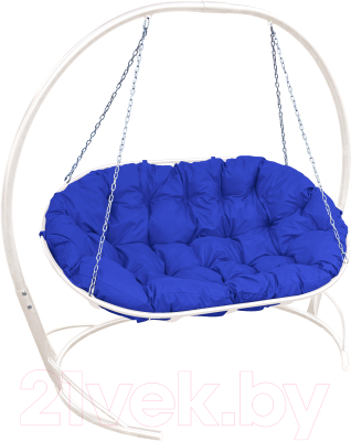 Диван подвесной M-Group Мамасан / 12120110 (белый/синяя подушка) - фото