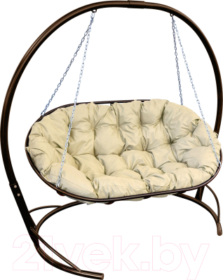 Диван подвесной M-Group Мамасан / 12120201 (коричневый/бежевая подушка) - фото