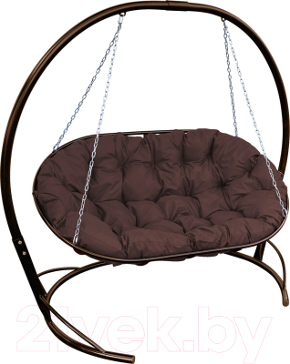 Диван подвесной M-Group Мамасан / 12120205 (коричневый/коричневая подушка) - фото
