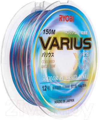 Леска плетеная Ryobi Varius PE8X-150MI 0.185мм (Multi Colour) - фото