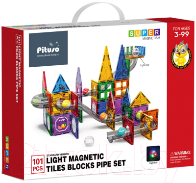 Конструктор магнитный Pituso С шариками / HW22106632 (101эл) - фото