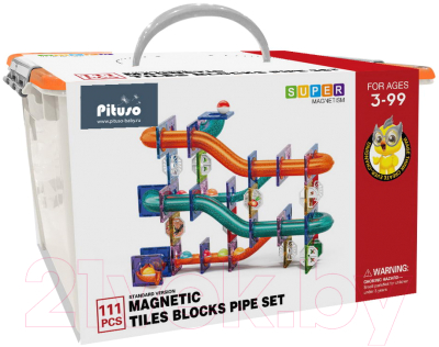 Конструктор магнитный Pituso С шариками / HW22106647 (111эл) - фото