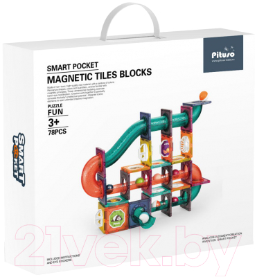 Конструктор магнитный Pituso С шариками / HW21005980 (78эл) - фото