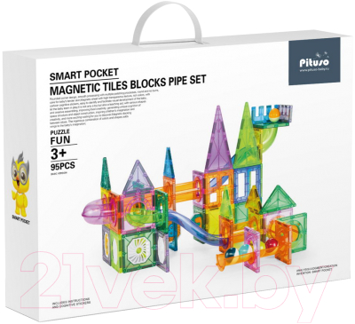 Конструктор магнитный Pituso С шариками / HW21039625 (95эл) - фото