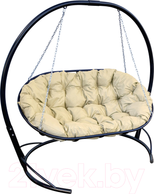 Диван подвесной M-Group Мамасан / 12120401 (черный/бежевая подушка) - фото