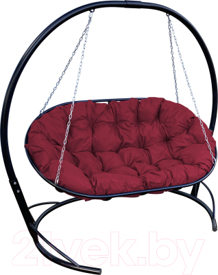 Диван подвесной M-Group Мамасан / 12120402 (черный/бордовая подушка) - фото