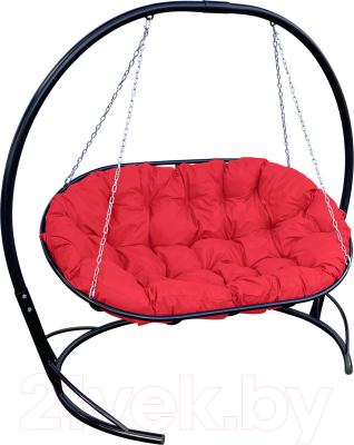 Диван подвесной M-Group Мамасан / 12120406 (черный/красная подушка) - фото