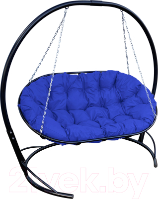 Диван подвесной M-Group Мамасан / 12120410 (черный/синяя подушка) - фото