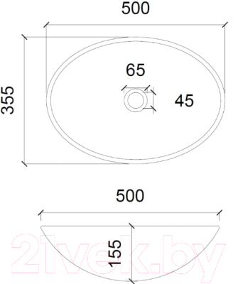 Умывальник Abber Glas AK2303 (прозрачный)