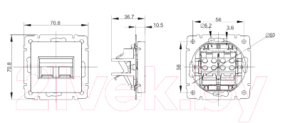 Розетка IEK Brite BR-KT20-O-1-K46