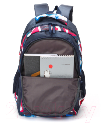 Школьный рюкзак Torber Class X +пенал / T2602-NAV-BLU-P (темно-синий/розовый)