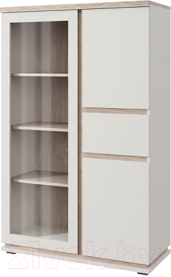 Шкаф с витриной Anrex Lima 1V2D1S (персидский жемчуг/мадура) - фото