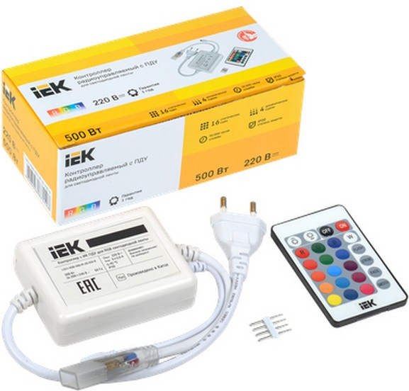 Контроллер для дюралайта IEK LSC1-RGB-500-IR-20-220-B