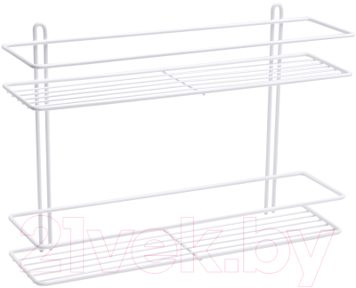 Полка для ванной AKS Classic прямая 2-ярусная (белый) - фото