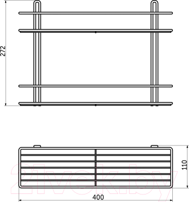 Полка для ванной AKS Classic прямая 2-ярусная (белый)