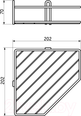 Полка для ванной AKS Classic угловая 1-ярусная