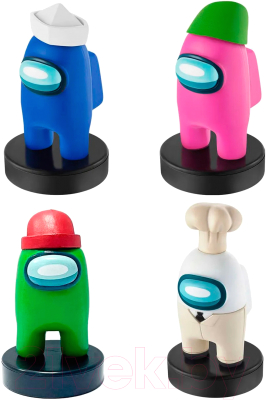 Набор фигурок коллекционных Among Us Зеленый, Повар, Синий и Розовый / AU5230-2 - фото