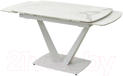 Обеденный стол M-City Alatri 120 Gloss / 614M04391 (Staturio White Solid Ceramic/White)